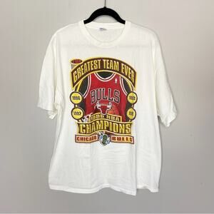 Vintage 1996 Chicago Bulls Greatest Team Ever Starter Tshirt Size XL
